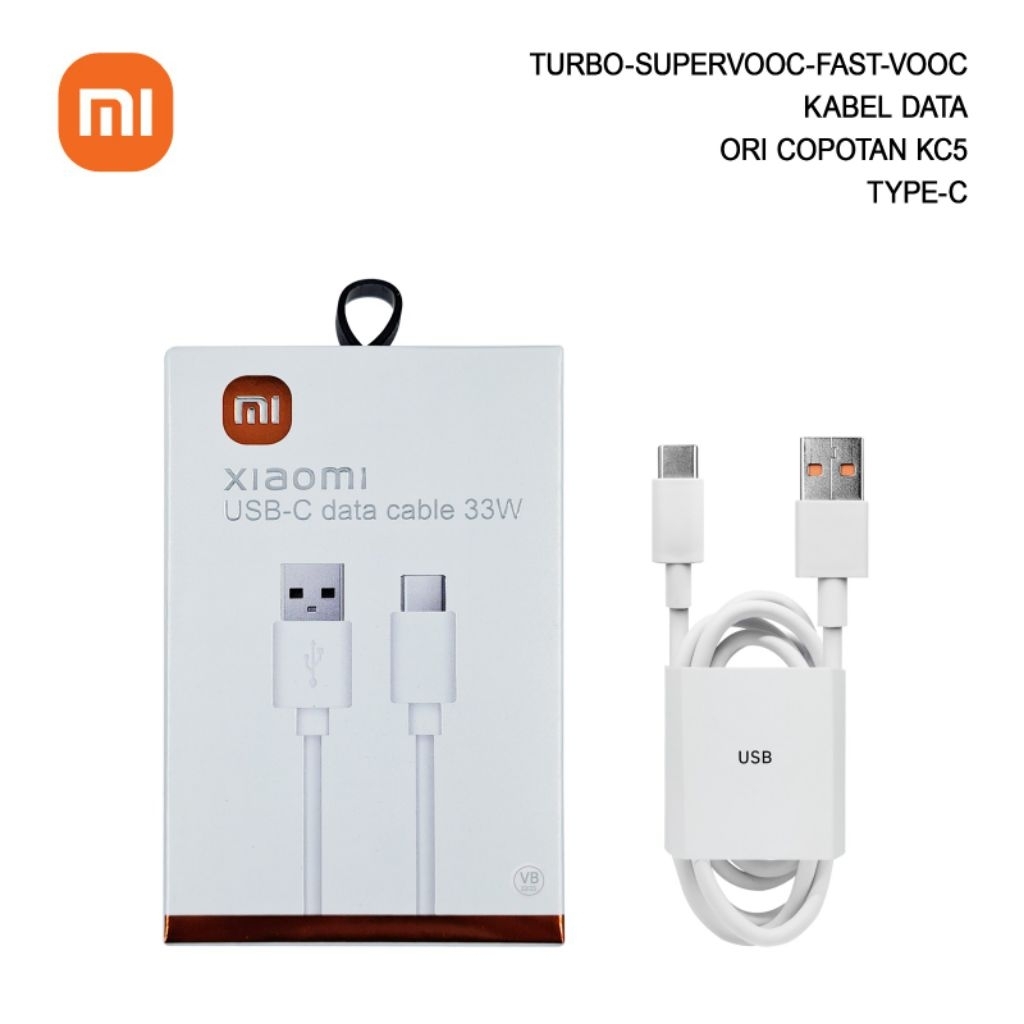 TURBO SUPER VOOC FAST VOOC KABEL DATA/KABEL CHARGER ORI COPOTAN KC5 TYPE C XIAOMI REDMI NOTE 10/11/1