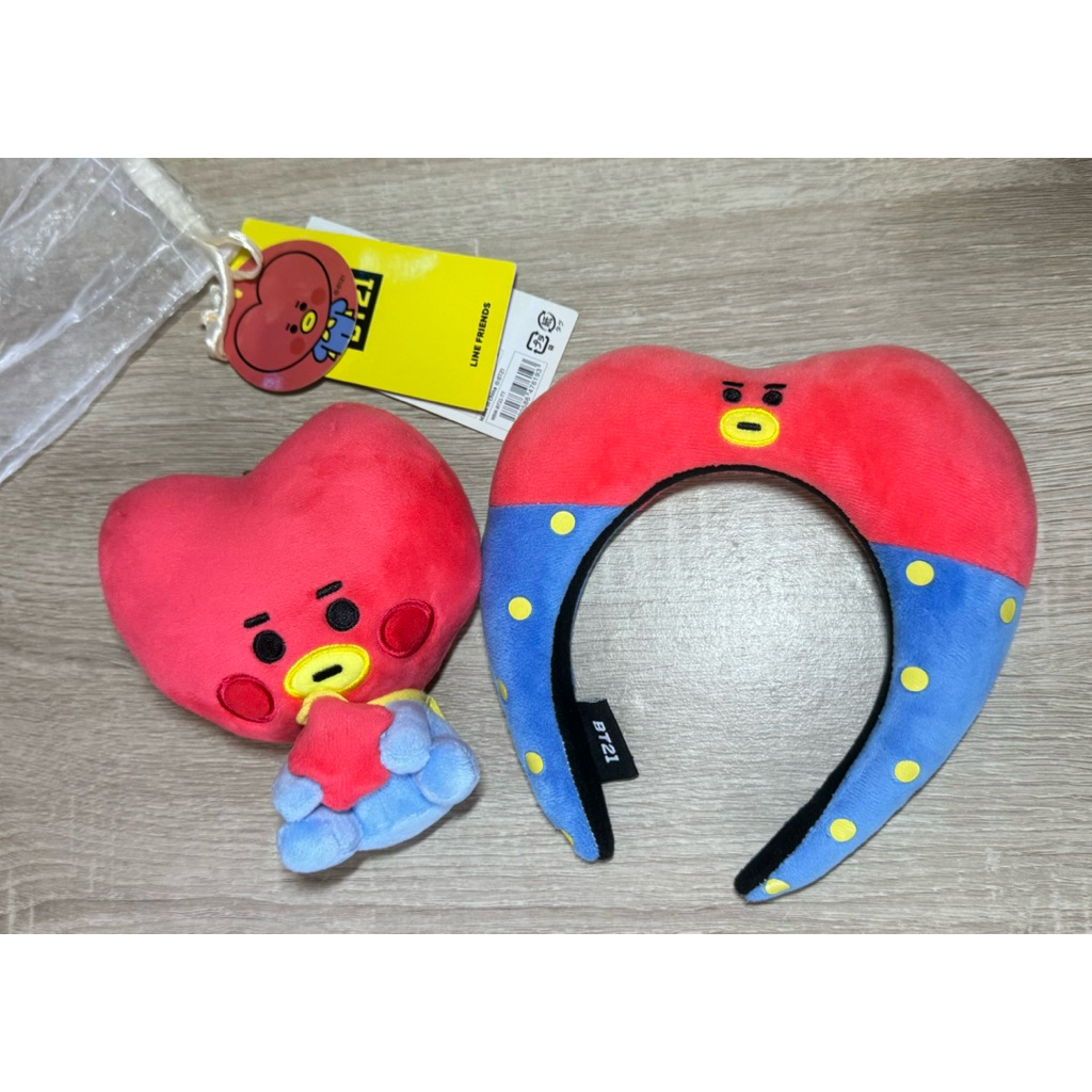 (BT21) Dapat 2pcs Tata Bando headband dan Ganci Boneka line friends