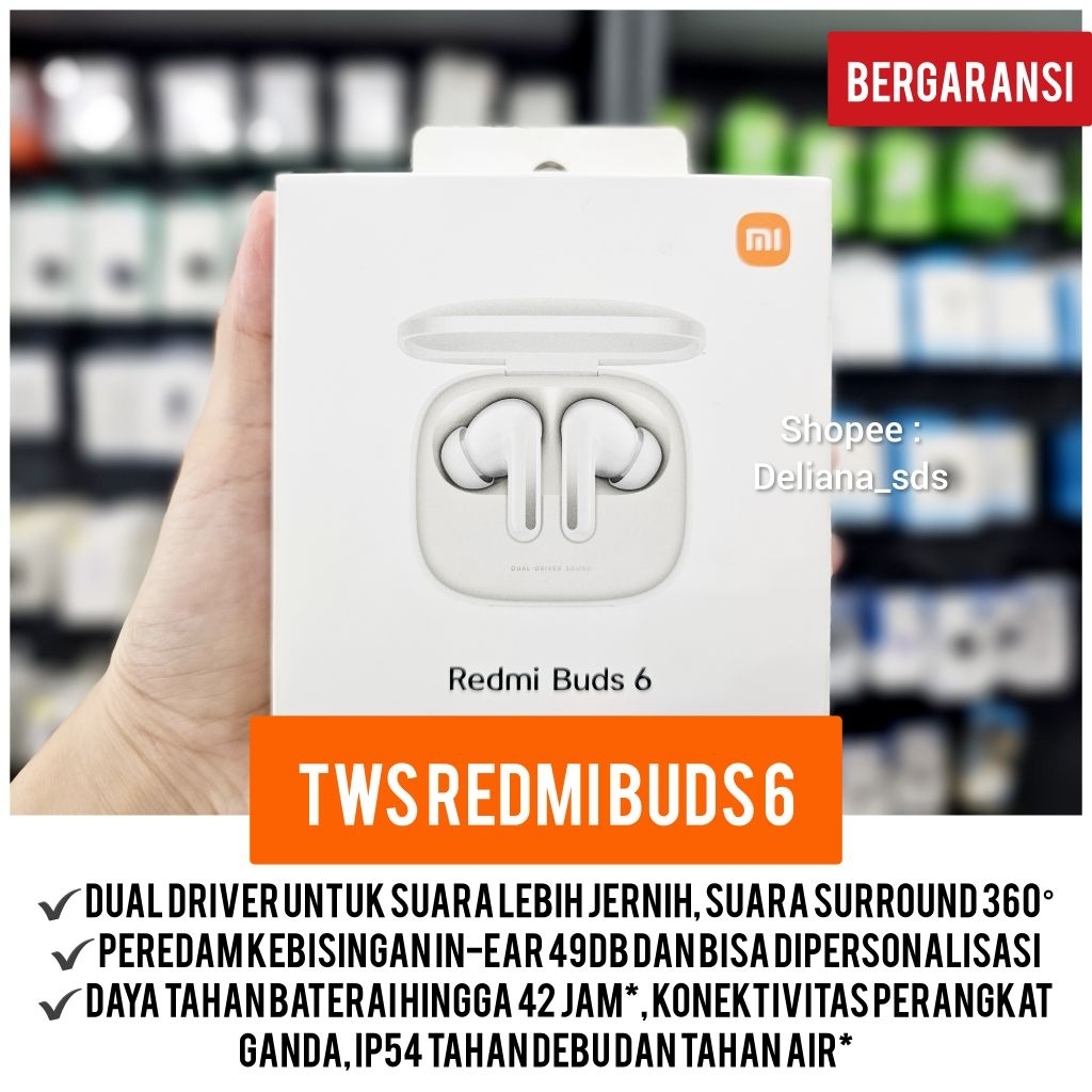 Redmi Buds 6 Garansi Resmi 1 Tahun Tws Redmi Buds 6 Tws Bluetooth Redmi Buds 6 Headset Bluetooth Red