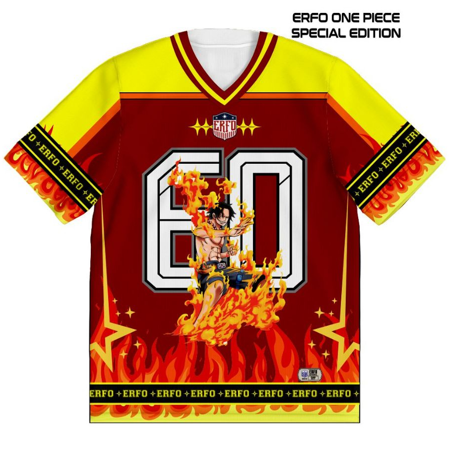 Jersey Anime One Piece Ace No. 60 - Kaos Full Print Manga Pria Wanita (BENGHAR Special Edition)