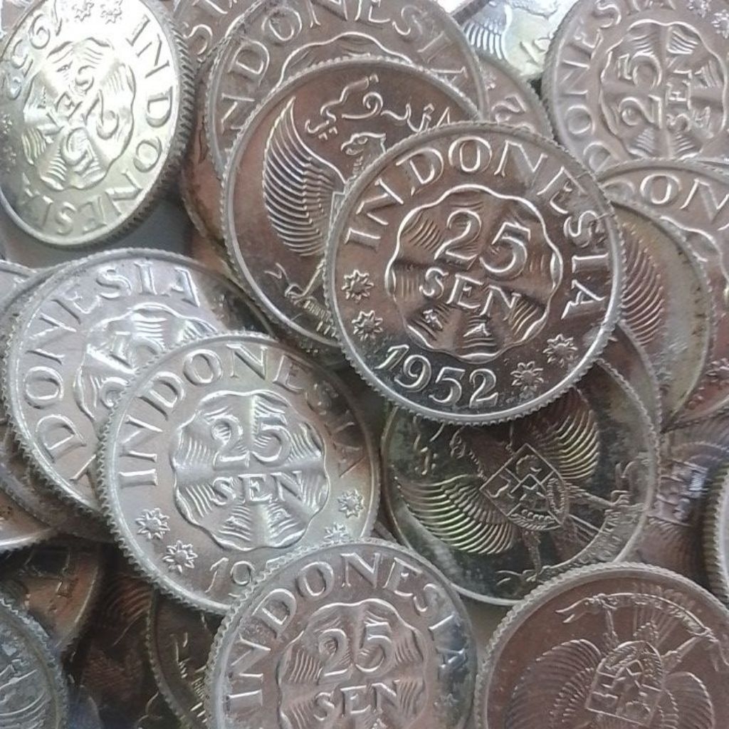 UANG KUNO KOIN 25 SEN GARUDA TAHUN 1952