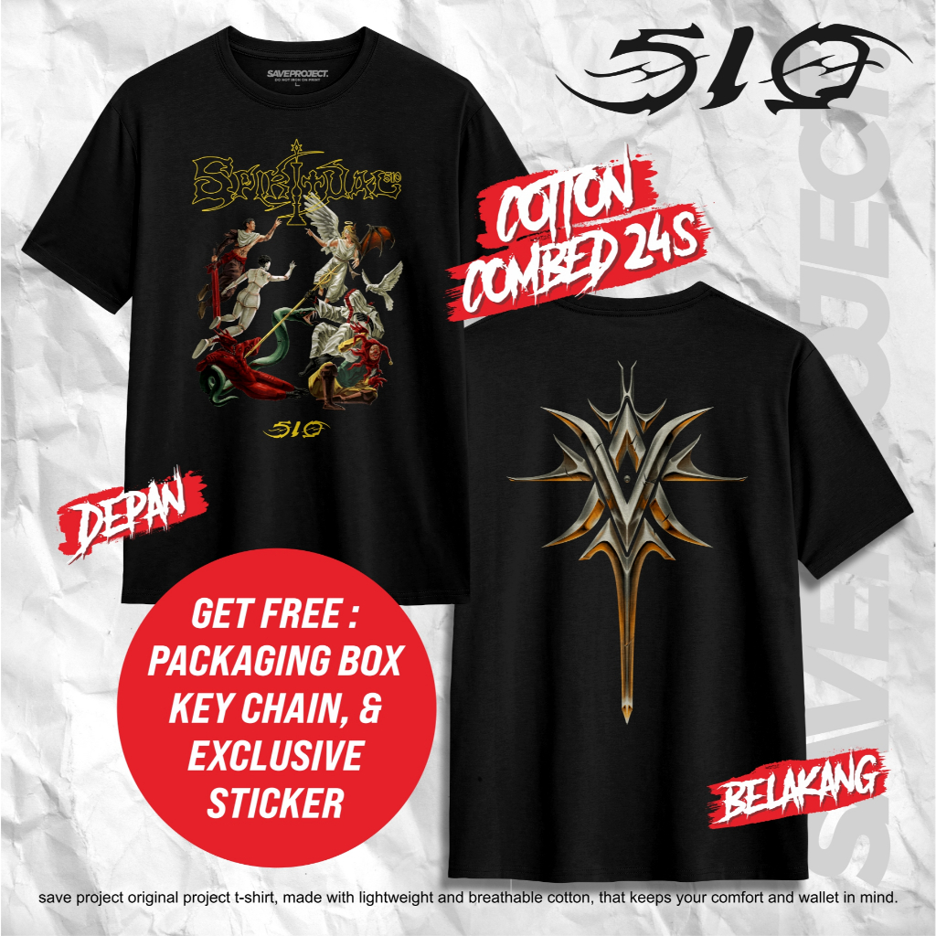 SAVE. Project | Kaos Band 510 "SPIRITUAL V2" | T-Shirt Band 510 | 510 Merch | Kaos Metal Kaos Distro