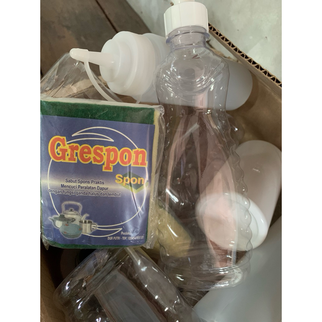 botol sunlight 450 ml bonus spon