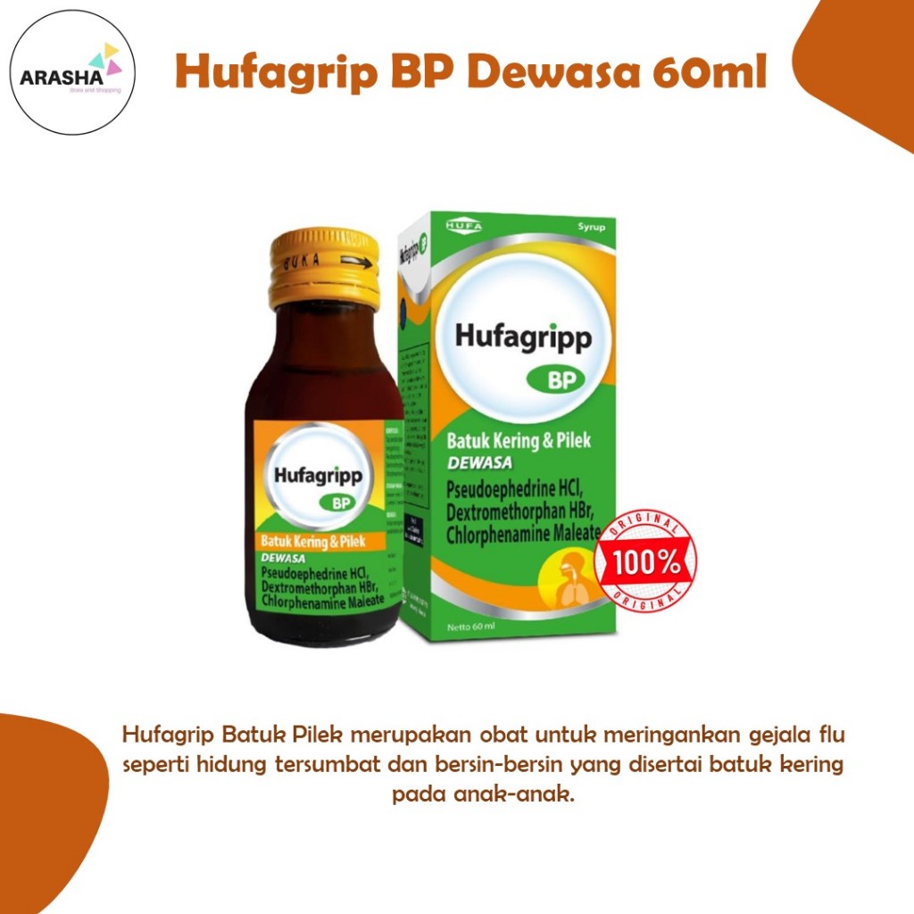 Hufagrip BP Dewasa 60ml - Obat Batuk Kering dan Pilek