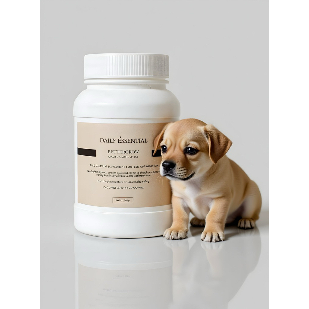 Bettergrow Dicalciumphosphate, kalsium plus fosfor untuk kesehatan tulang dan gigi anjing. 500gr
