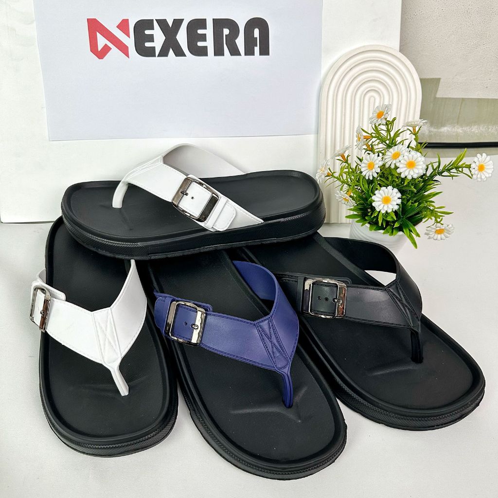 NEXERA Sandal Pria 8007-2 Kekinian Empuk Sendal Laki Sendal Slop Cowo Sandal Tebal Pria