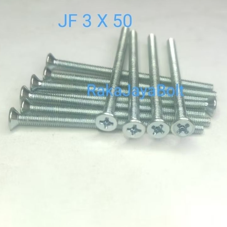 Baut JF Flat Head/Baut Obeng Plus M3x50