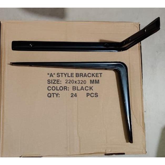 Siku Rak Dinding Besi Tebal Hitam SUPER 220 x 320 Per Pc GROSIR / Siku Rak Tebal Hitam/ Siku Rak Tem