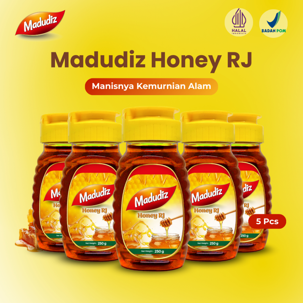 

Madudiz Madu Royal Jelly 150gr 5 Botol - Madu Alami Membantu Jaga Daya Tahan Tubuh