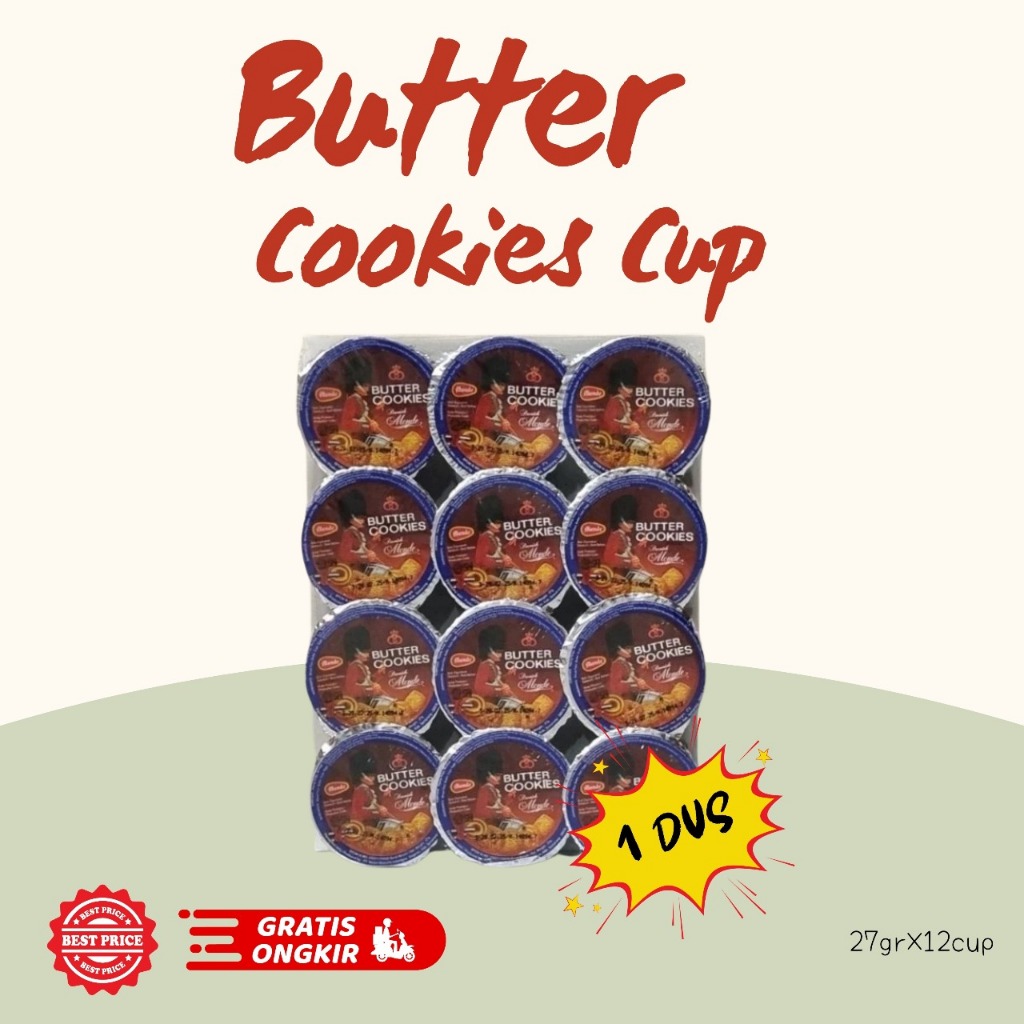 1 DUS Nissin Monde Butter Cookies 12 cup Isi 8 pak