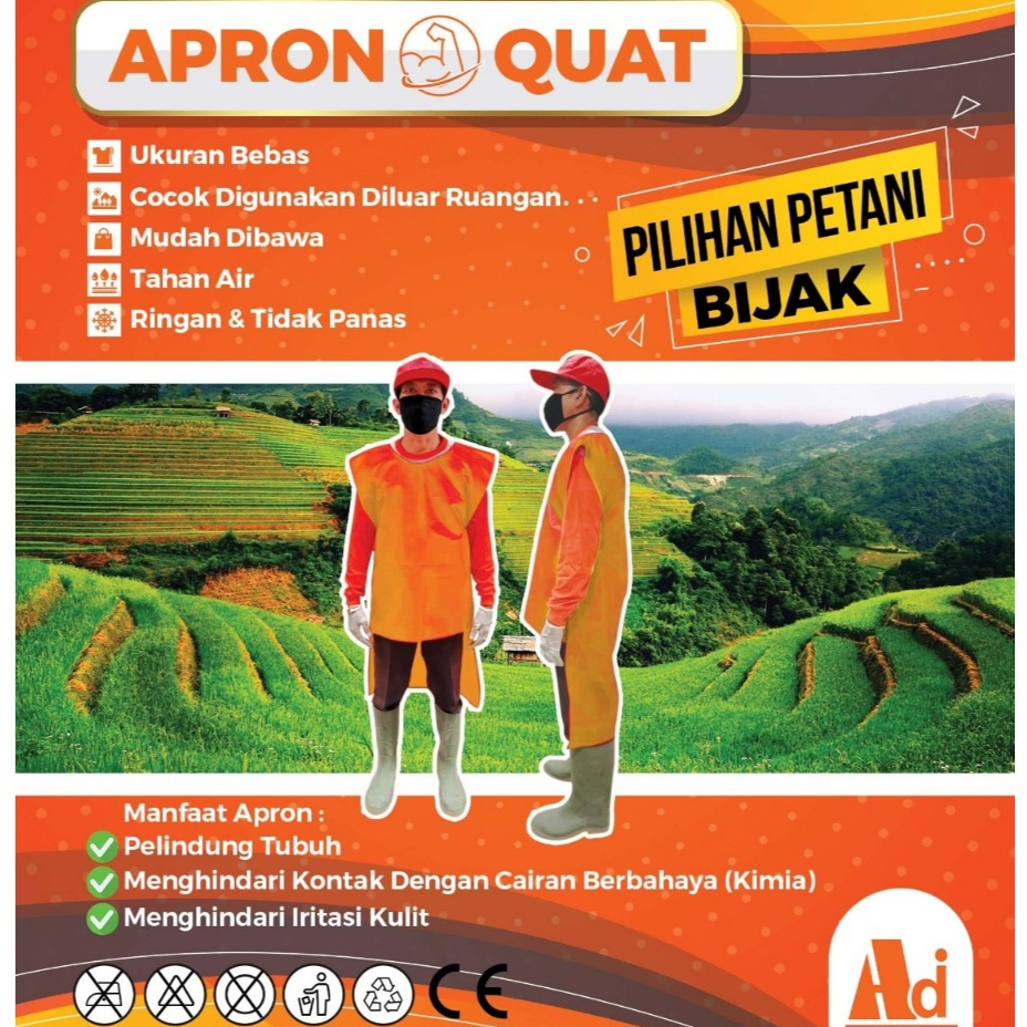 Apron Waterproof QUAT – Celemek Anti Air dan Minyak APD Ponco Semprot Sprayer