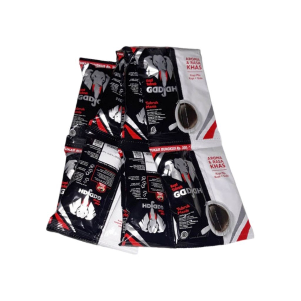 Kopi Tubruk Gadjah Kopi + Gula Terpisah (1 renceng/10 sachet)