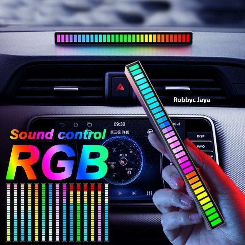 Lampu Spektrum Ritme LED RGB Sensor Suara dan Musik  / LED Bar Strip Spectrum Audio Indicator Music 