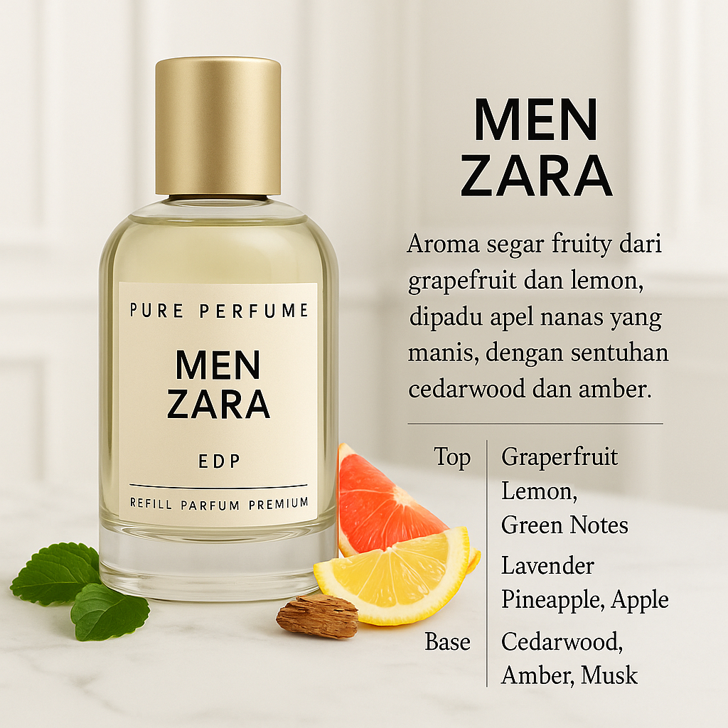 MEN ZARA BY PURE PERFUME | REFILL PARFUM PREMIUM PRIA TAHAN LAMA