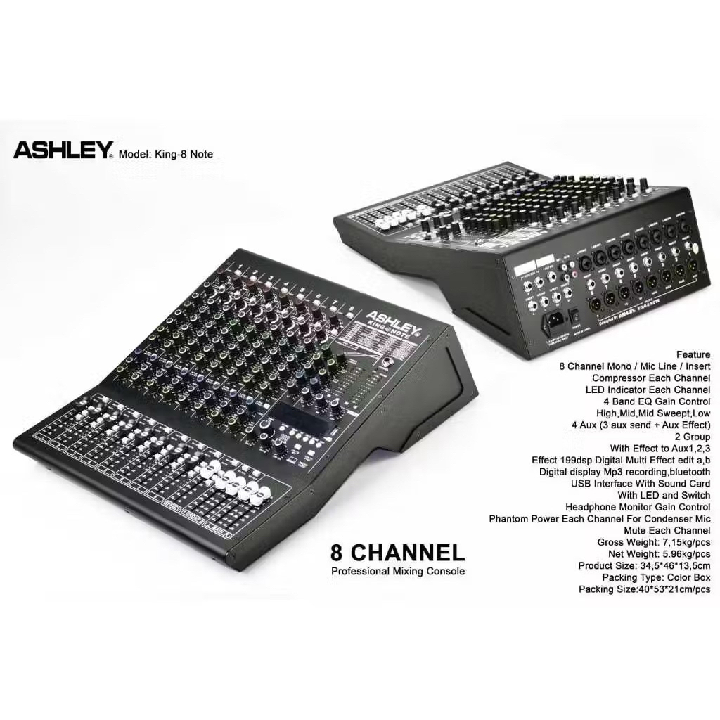 MIXER AUDIO ASHLEY KING 8 NOTE / KING 8NOTE / KING8NOTE ORIGINAL NEW