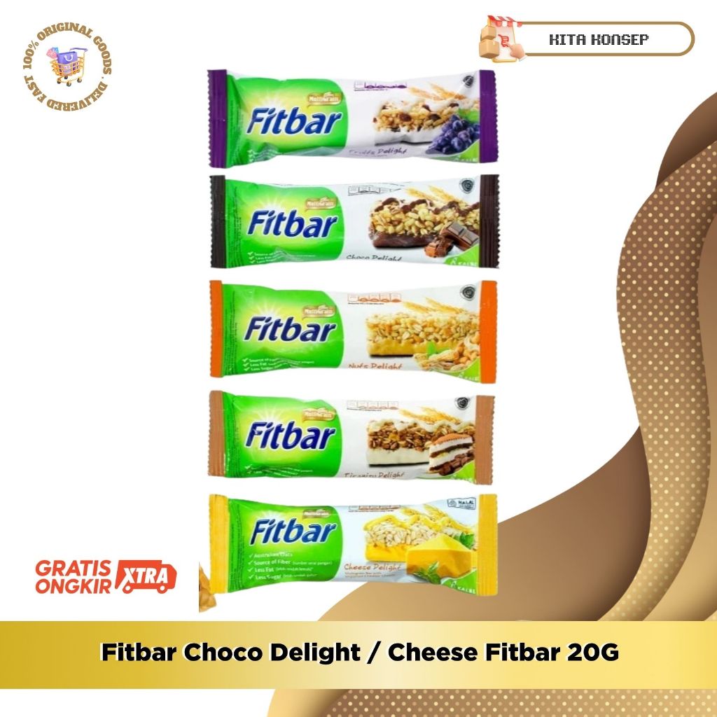Fitbar Choco Delight / Cheese Fitbar 20G Fitbar Snack Bar Multigrain 20gr
