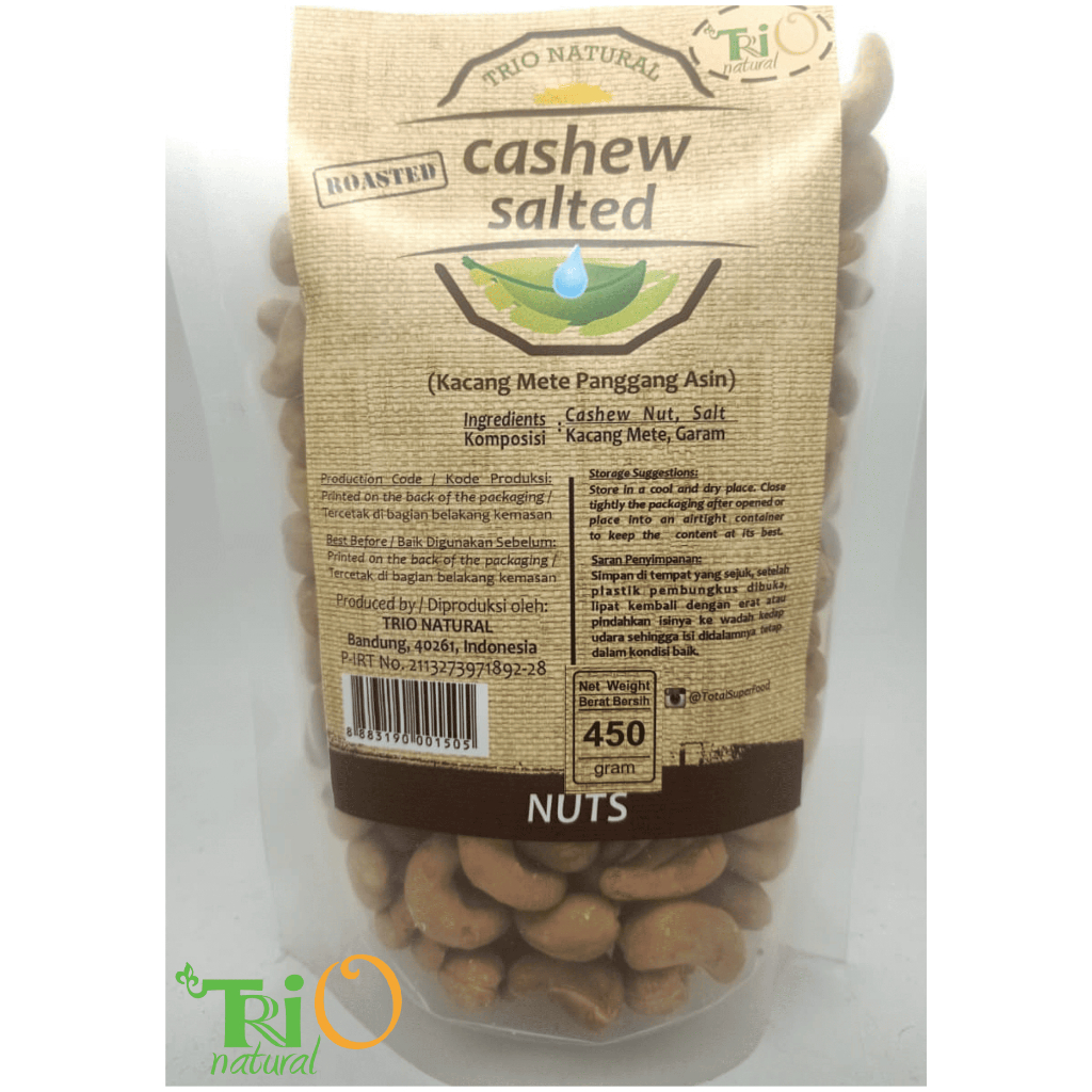 

Trio Natural Cashew Roasted Salted 450 gram