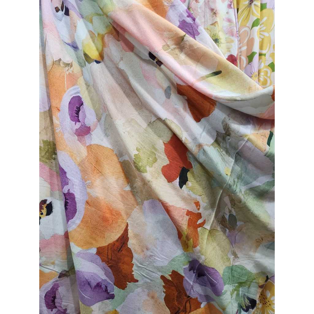 kain katun rayon viscose premium motif bunga kecil atasan kemeja tunik mukenah piyama best seller