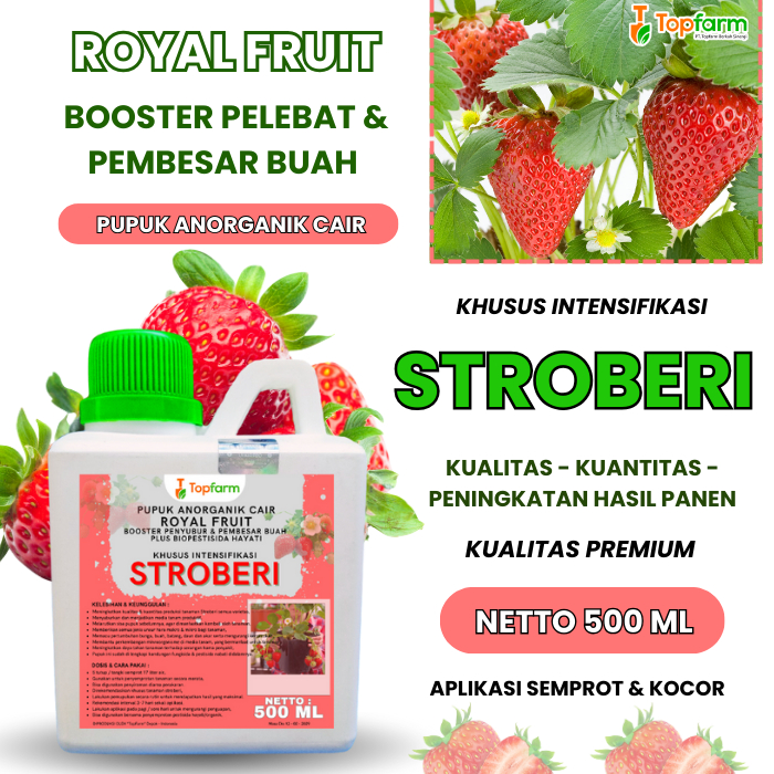 Pupuk Booster Pelebat Buah Strawberry/ Pupuk Strawberry Berbuah Lebat/ Pupuk Booster Strawberry Pera