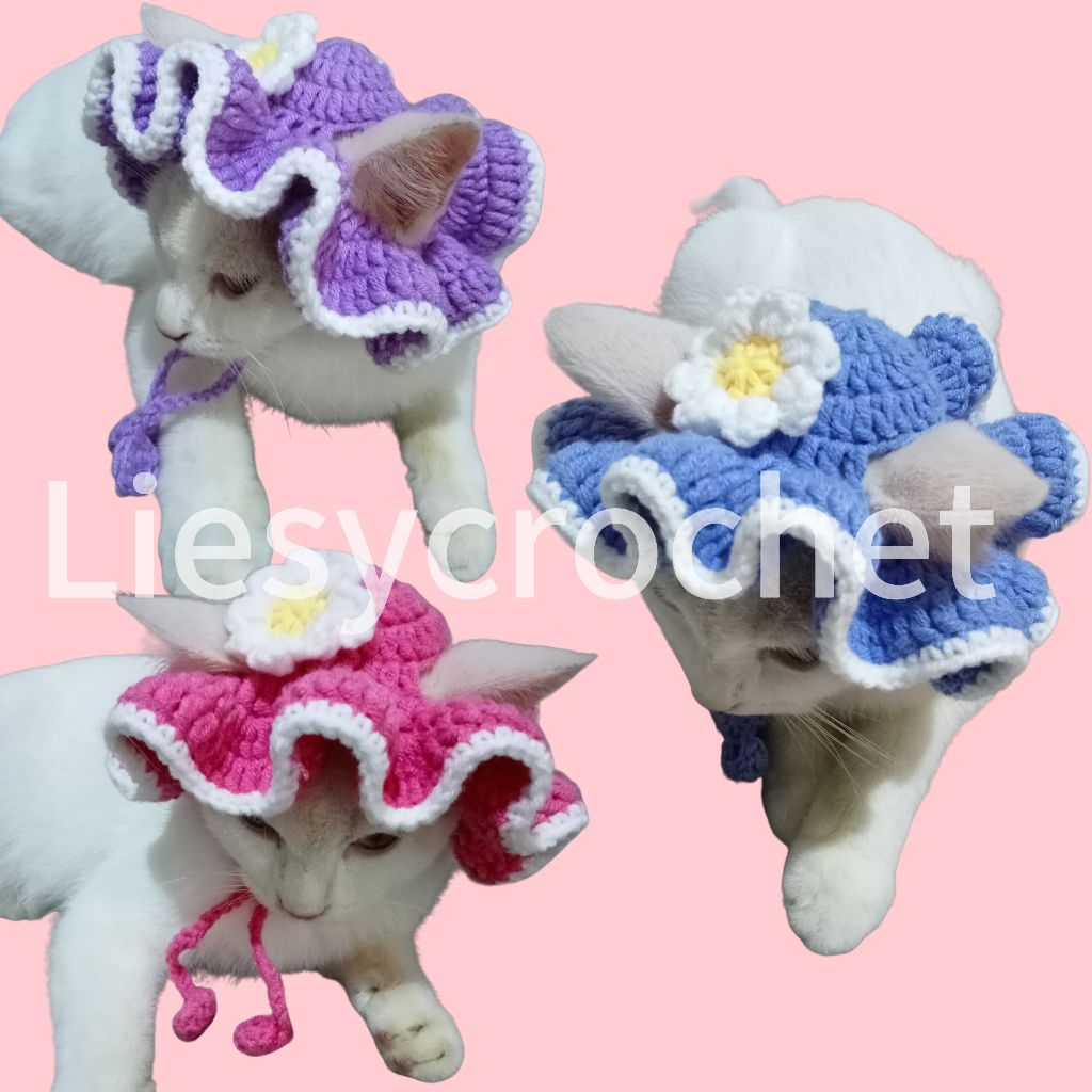 PREMIUM / topi kucing rajut tebal / topi kucing rajut curly / topi kucing rajut / topi kucing lucu /