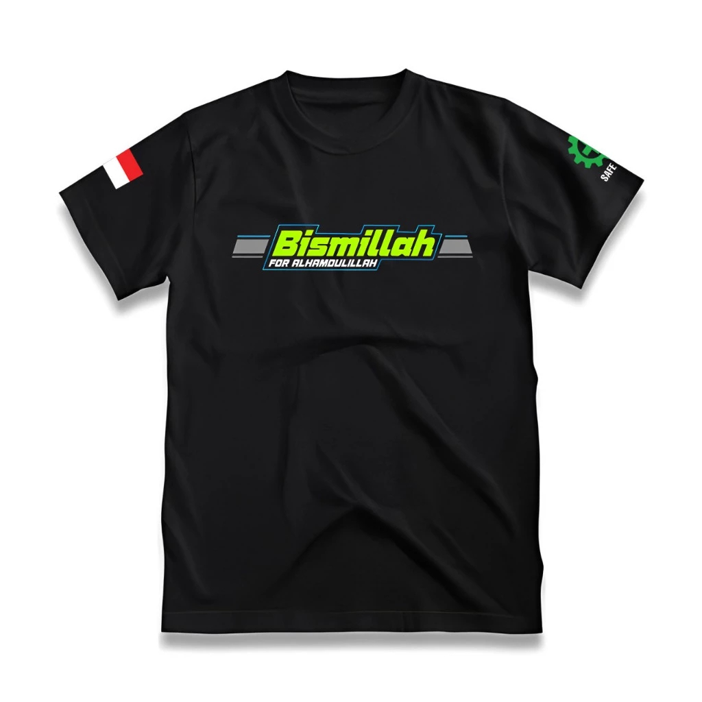 Kaos V2 Bismillah Inna Ma'al Usri Yusro Sesungguhnya Beserta Kesulitan Ada Kemudahan Baju Distro Cot