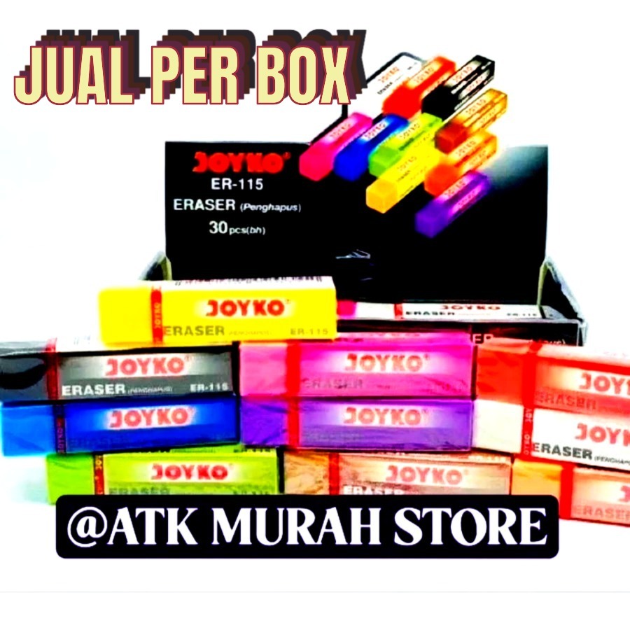 

[JUAL PER BOX] PENGHAPUS JOYKO PANJANG WARNA WARNI ER-115 (ISI 30 BIJI PER BOX) DAN PENGHAPUS JOYKO PENDEK WARNA