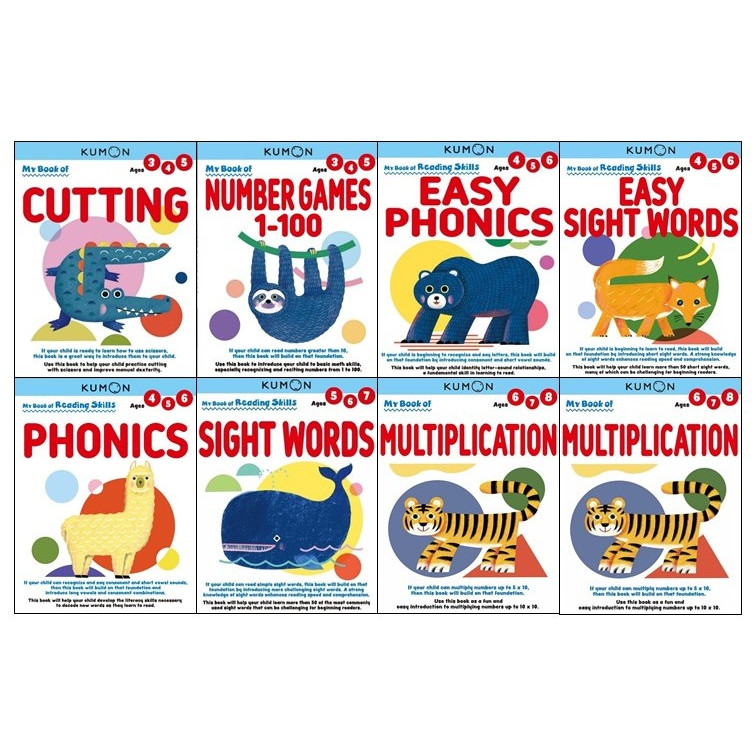 Kumon My Book Of - Buku Edukasi Pelajaran Cutting Matematika Membaca Menulis Bahasa Inggris 3-8 Tahu