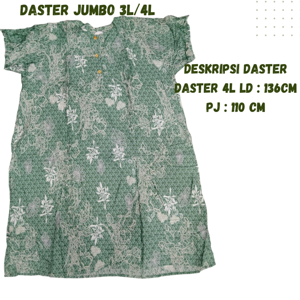 Marissa Collection | Daster BahanRayon Lengan Pendek Motif Bunga Terbaru Kekinian Jumbo 4-3L LD 136c