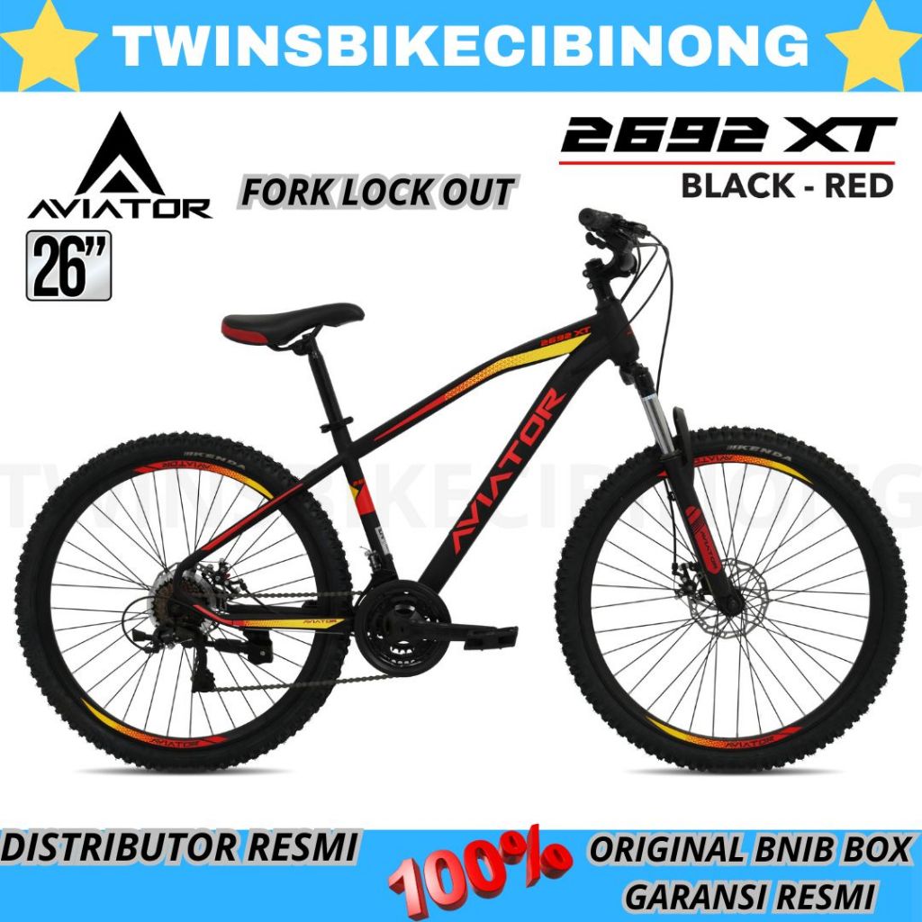 SEPEDA GUNUNG MTB  24 26 27,5 AVIATOR 2692/2689 XT 3 X 8 SPEED FORK LOCK