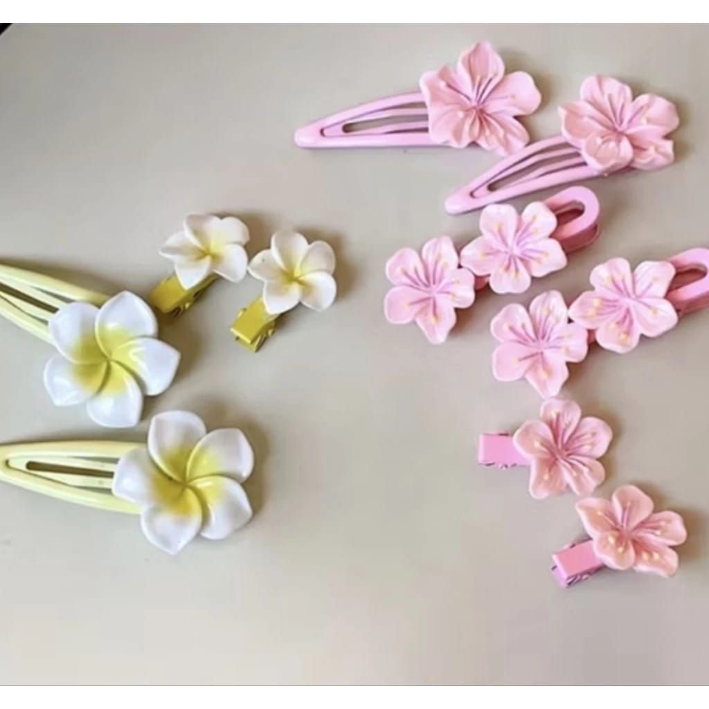 JEPIT RAMBUT BUNGA KAMBOJA BALI CUTE JEPIT RAMBUT  MINI BUNGA KAMBOJA