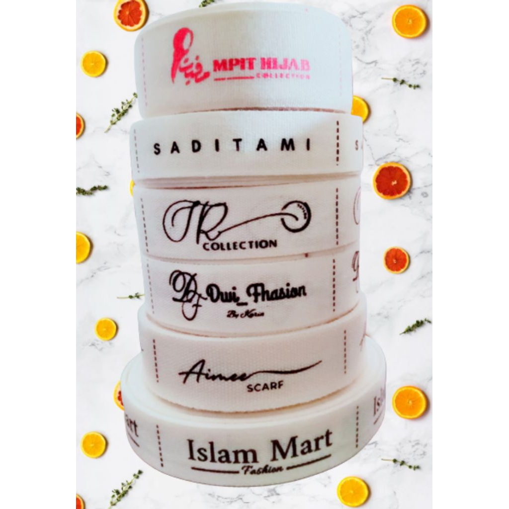 mini roll label katun / label baju / label pita / label kaos / label murah