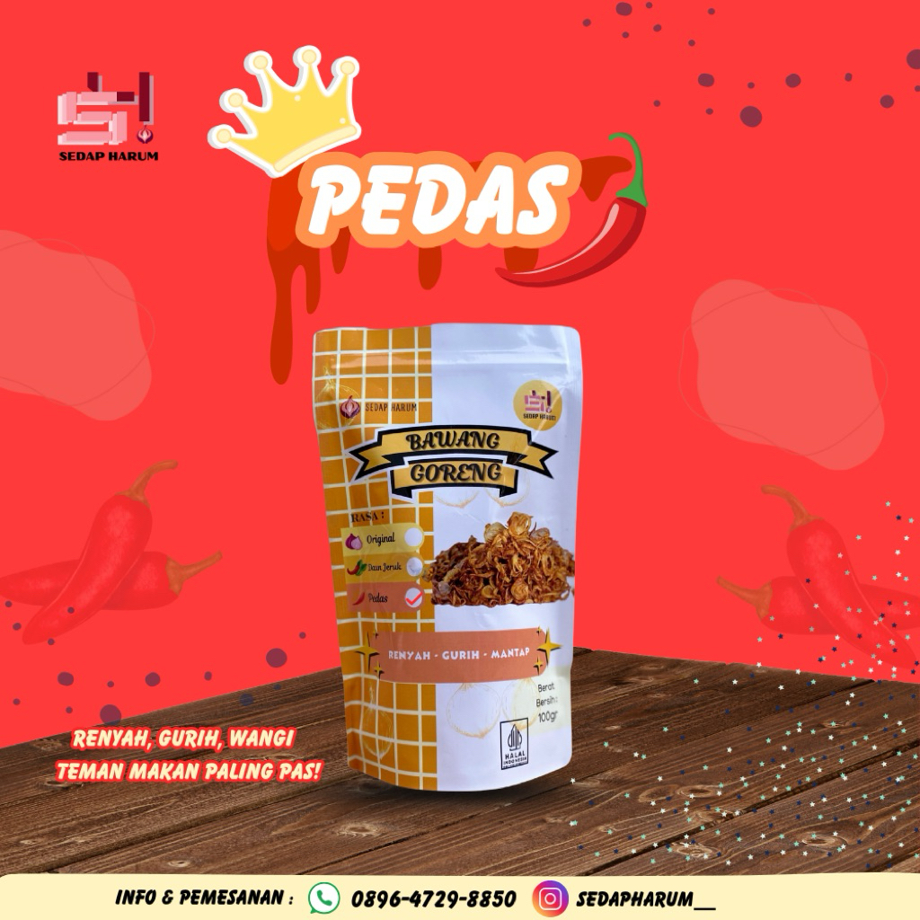 

Bawang Goreng Sumenep Varian Pedas 100 gr