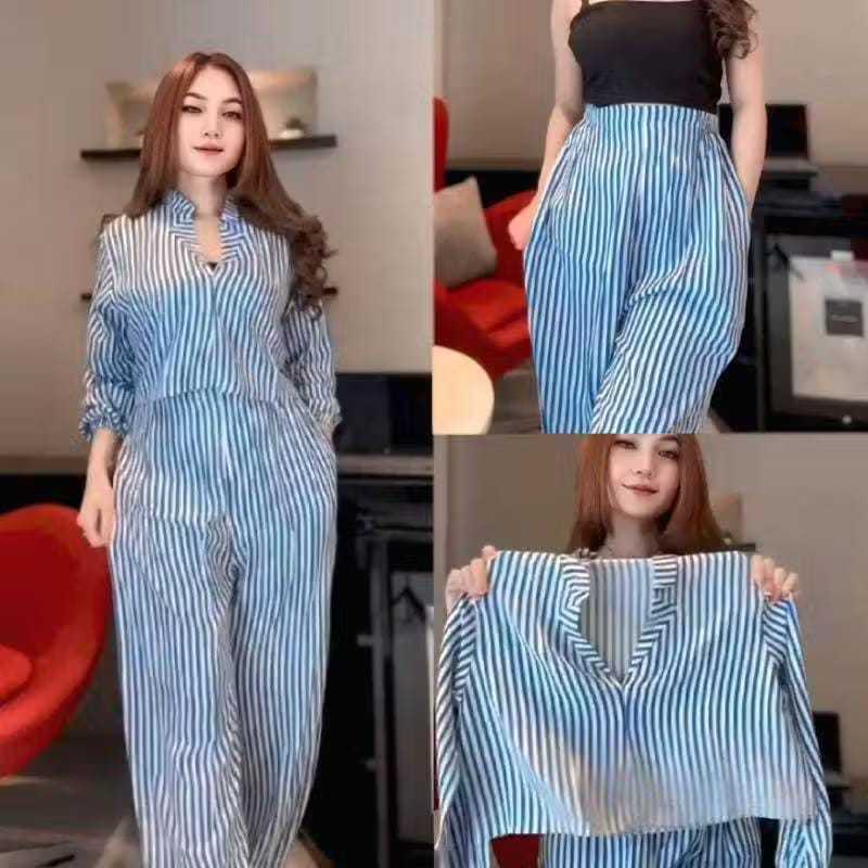 SET KULOT RAYON VISCOSE MOTIF BAJU SETELAN WANITA ATASAN CELANA KULOT CASUAL REMAJA KEKINIAN