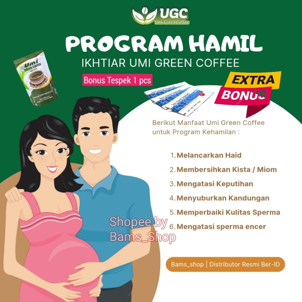 Umi Green Coffee Herbal Untuk Promil, Diet, dan Kesehatan  Berat Produk 250 gram
