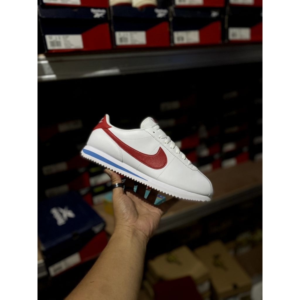 SEPATU SNEAKERS NIKE CORTEZ WHITE RED ORIGINAL 100% BNIB RESMI