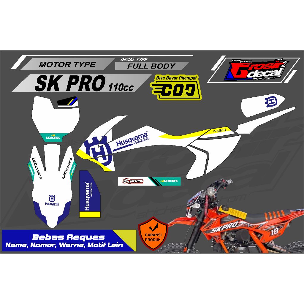 Striping Stiker Mini Trail Trail Mini SK PRO 110cc Full body Bebas Reques Suka Suka