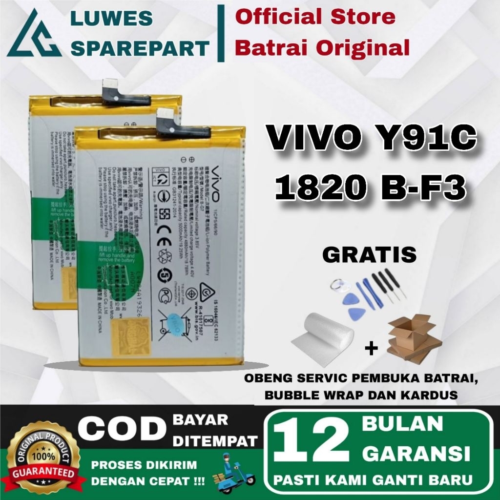 BATRAY BATERAI BATRE VIVO Y91C 1820 B-F3 ORIGINAL