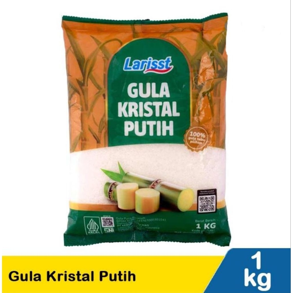 

[Original] Larist Gula Kristal Putih 1kg – Manis Murni Untuk Minuman & Masakan