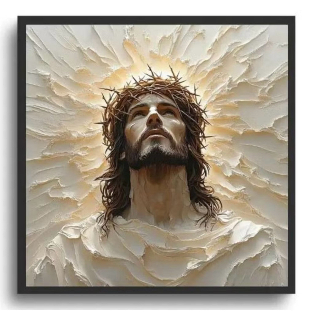 Lukisan kanvas Yesus plus frame