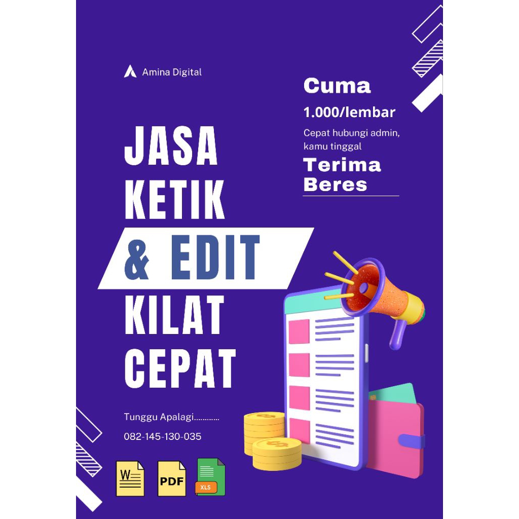 Jasa ketik dan edit semua file baik word, pdf, excel