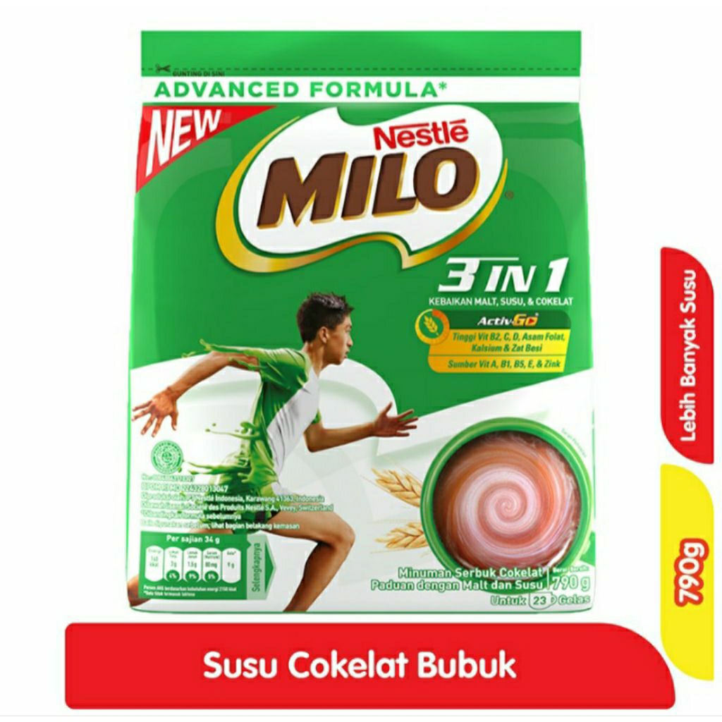 

Milo 3in1 Activ-Go Minuman Serbuk Cokelat 790g