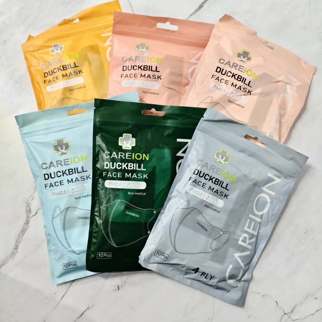 MASKER DUCKBILL 4PLY CAREION EMBOS MIX WARNA ECER 5PCS DAN 10PCS TERMURAH