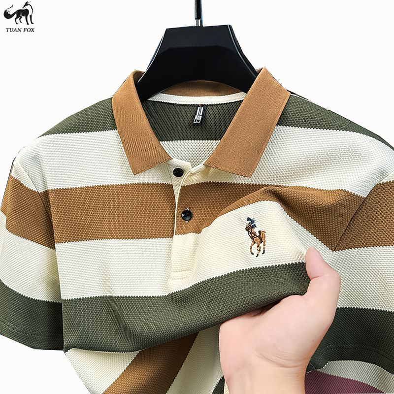 Tuan Fox kaos polo garis baju kaos berkerah pria kaos kerah pria slim fit premium quality kaos brand