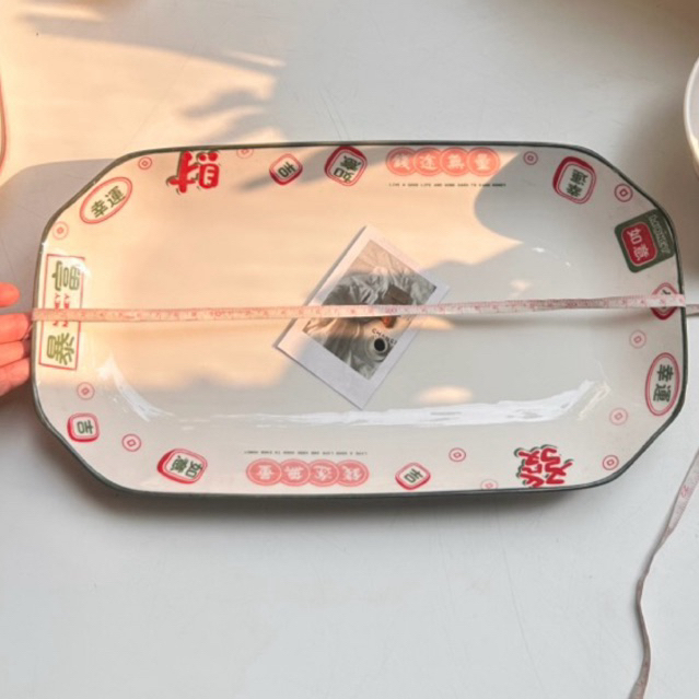 Piring saji keramik JUMBO panjang/ tray piring saji aesthetic/ tray piring saji vintage