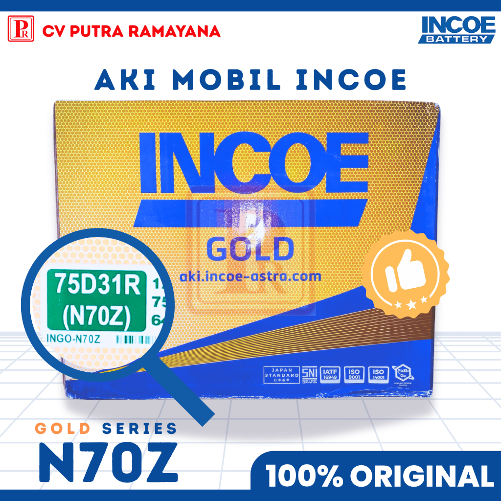 AKI (ACCU) MOBIL INCOE GOLD N70Z ORIGINAL
