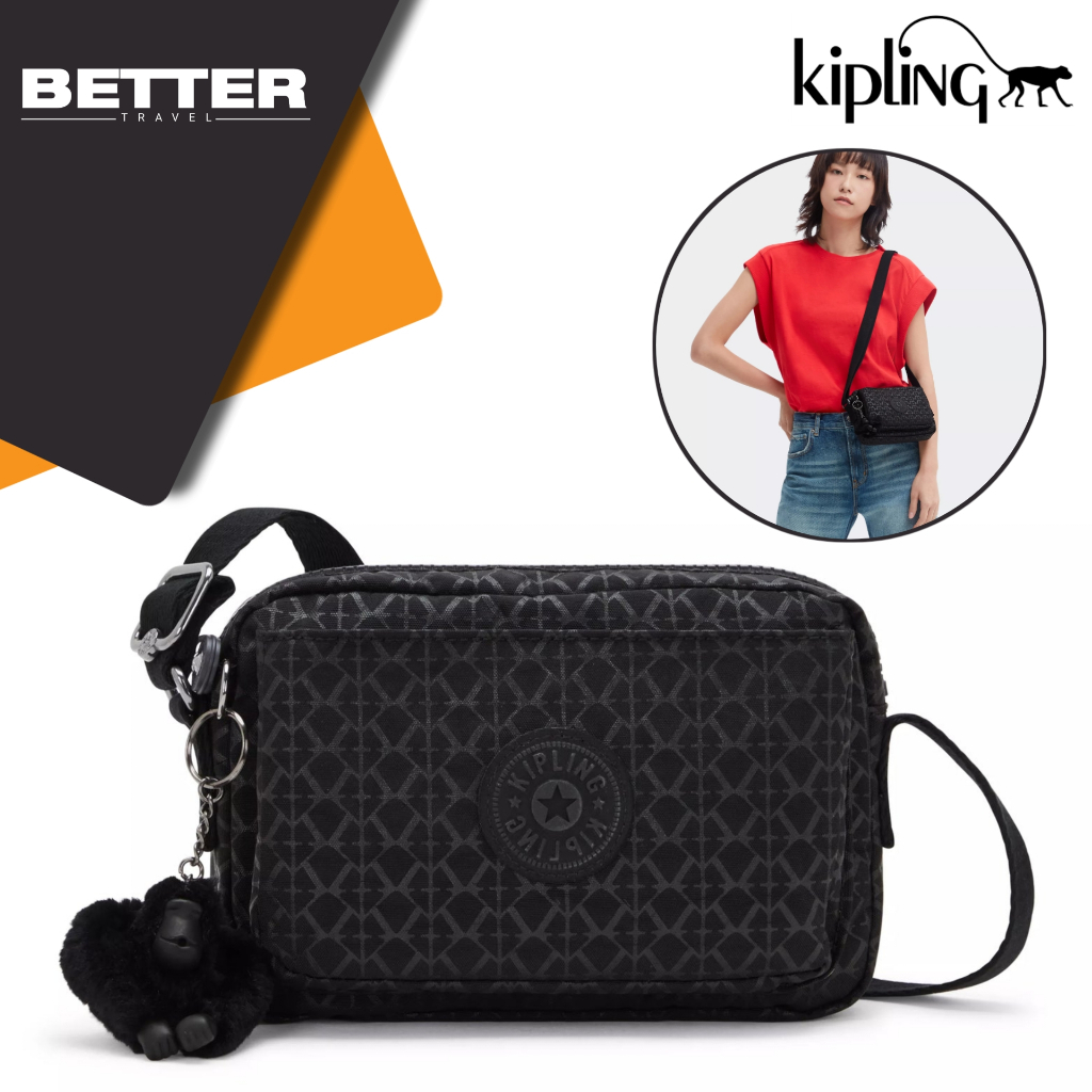 KIPLING monogram motif tas selempang wanita traveling crossbody casual daily original