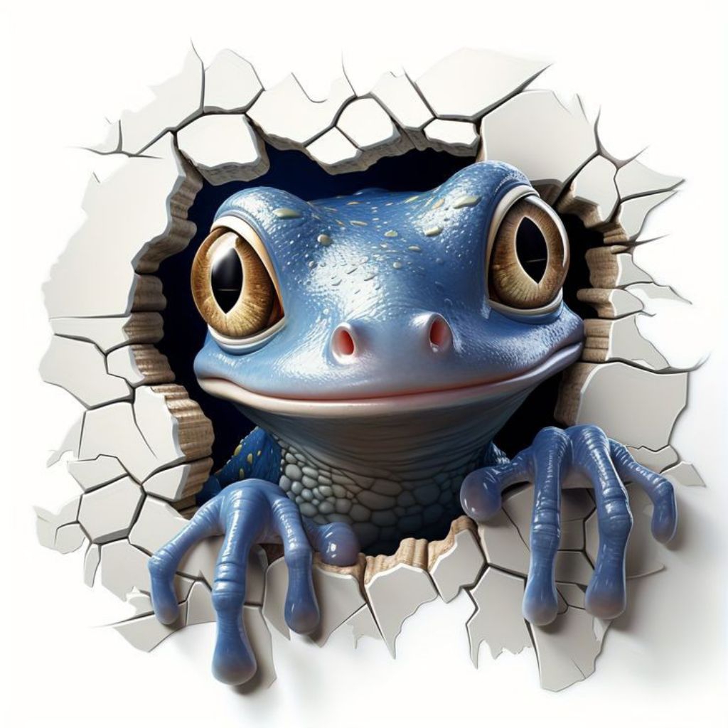 

stiker 3D bunglon keren, size 15 x 18, stiker print sudah cutting, anti air