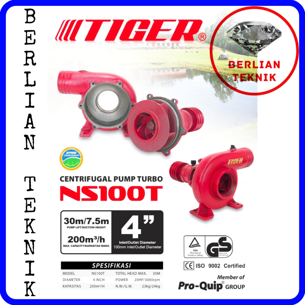 Pompa Air Centrifugal Pump Turbo Tiger NS 100 T / NS100T / 4 Inch