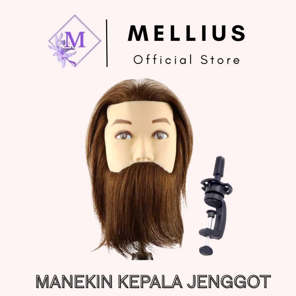 Patung Rambut Asli Kumis Jenggot Wajah Amori / Manekin / Make Up / Muka Untuk Belajar Pangkas Cukur 