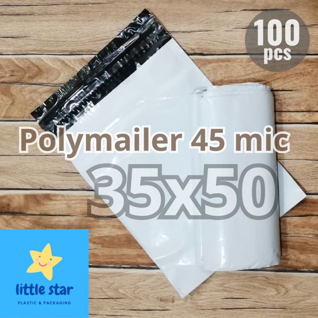

Polymailer plastik amplop 35x50 cm tebal 45 micron mic putih – hitam